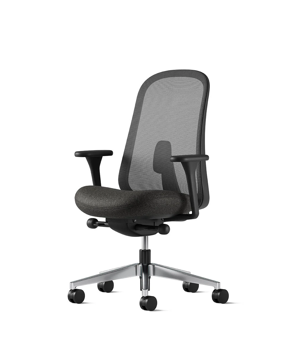 Siège de bureau Lino* Noir et aluminium poli - Image 17
