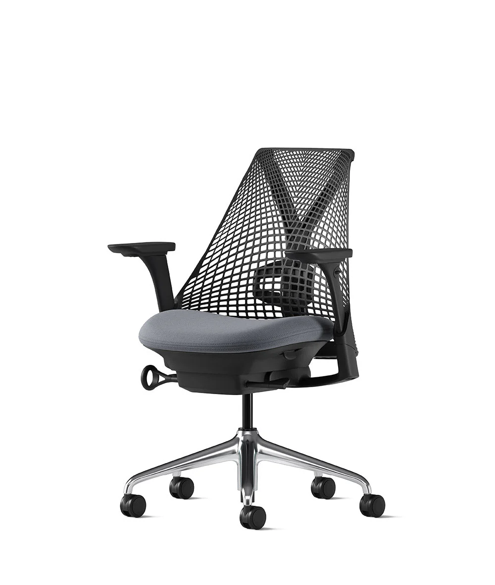 Siège de bureau Sayl* Noir et aluminium poli - Image 23