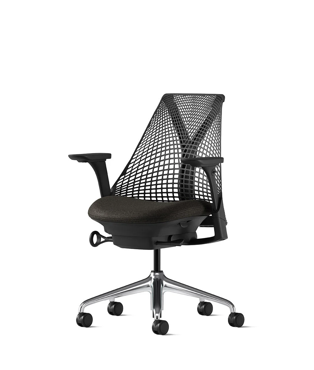 Siège de bureau Sayl* Noir et aluminium poli - Image 3