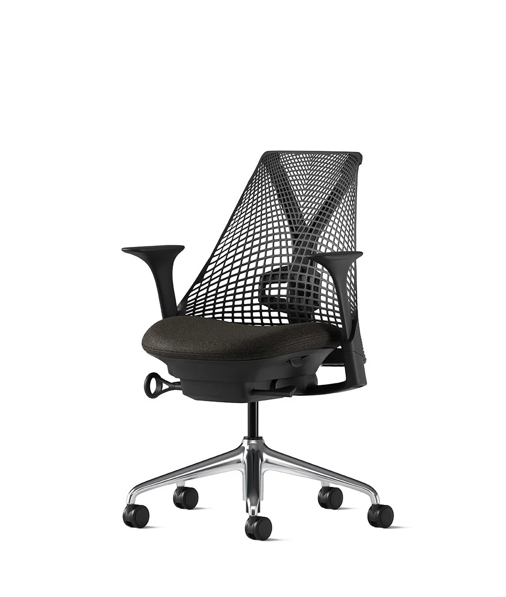 Siège de bureau Sayl* Noir et aluminium poli - Image 5