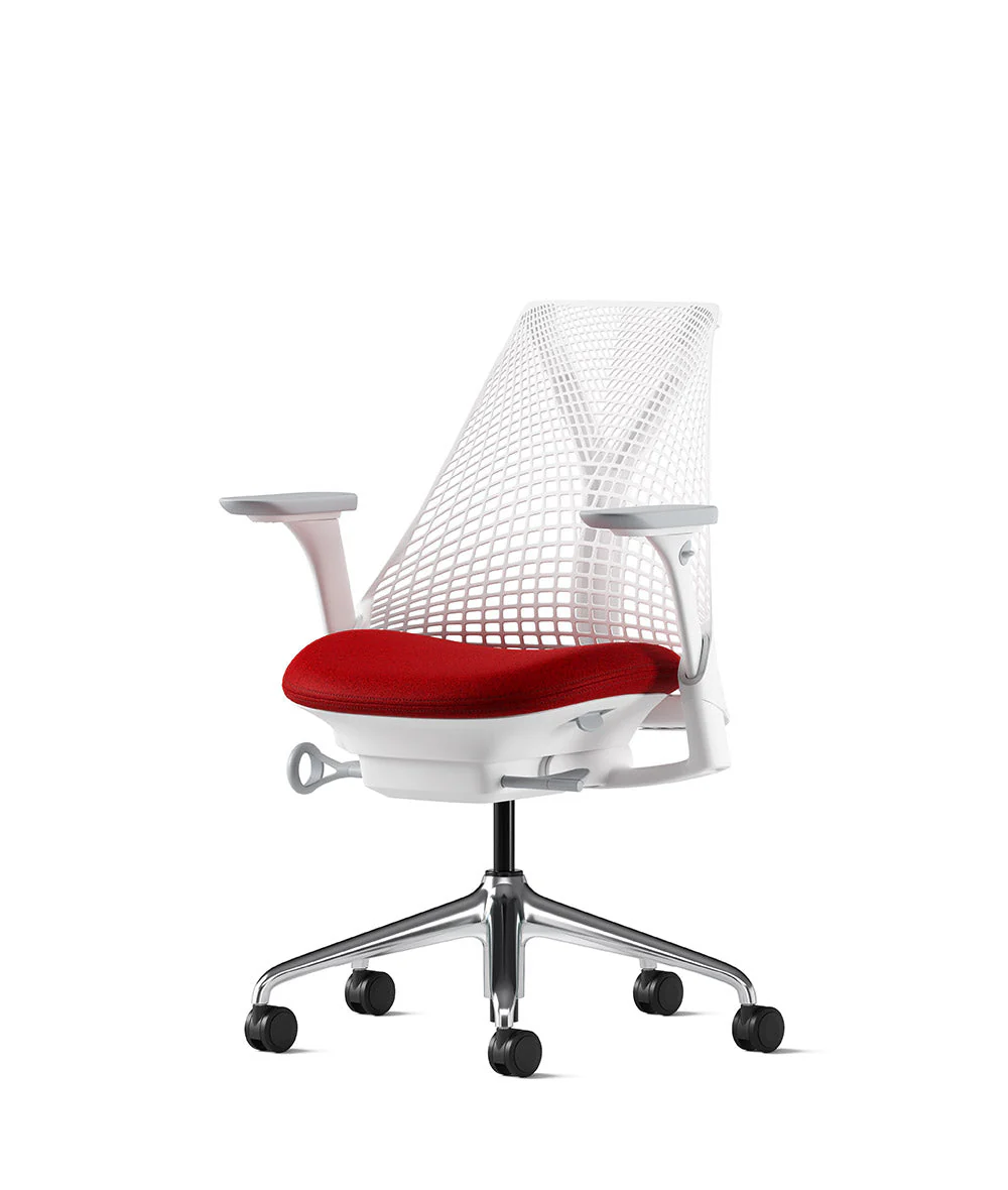 Siège de bureau Sayl* Blanc et aluminium poli - Image 11