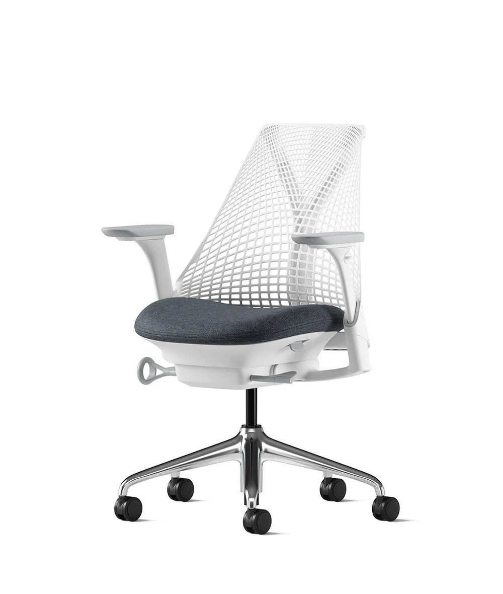 Siège de bureau Sayl* Blanc et aluminium poli - Image 185