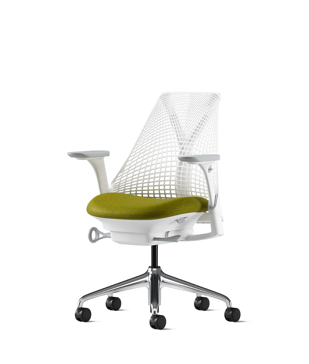 Siège de bureau Sayl* Blanc et aluminium poli - Image 19