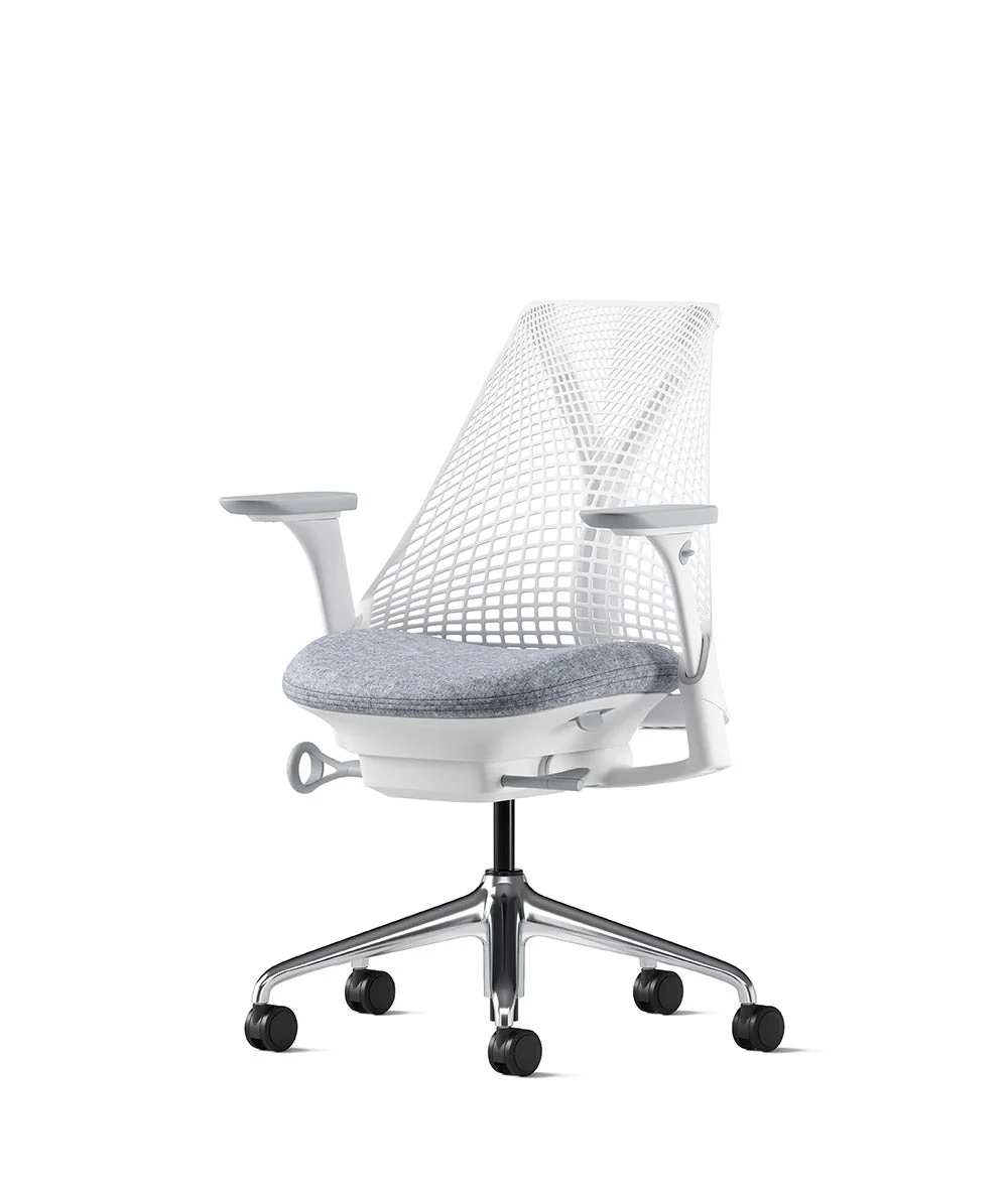 Siège de bureau Sayl* Blanc et aluminium poli - Image 35
