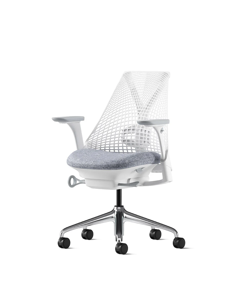 Siège de bureau Sayl* Blanc et aluminium poli - Image 39