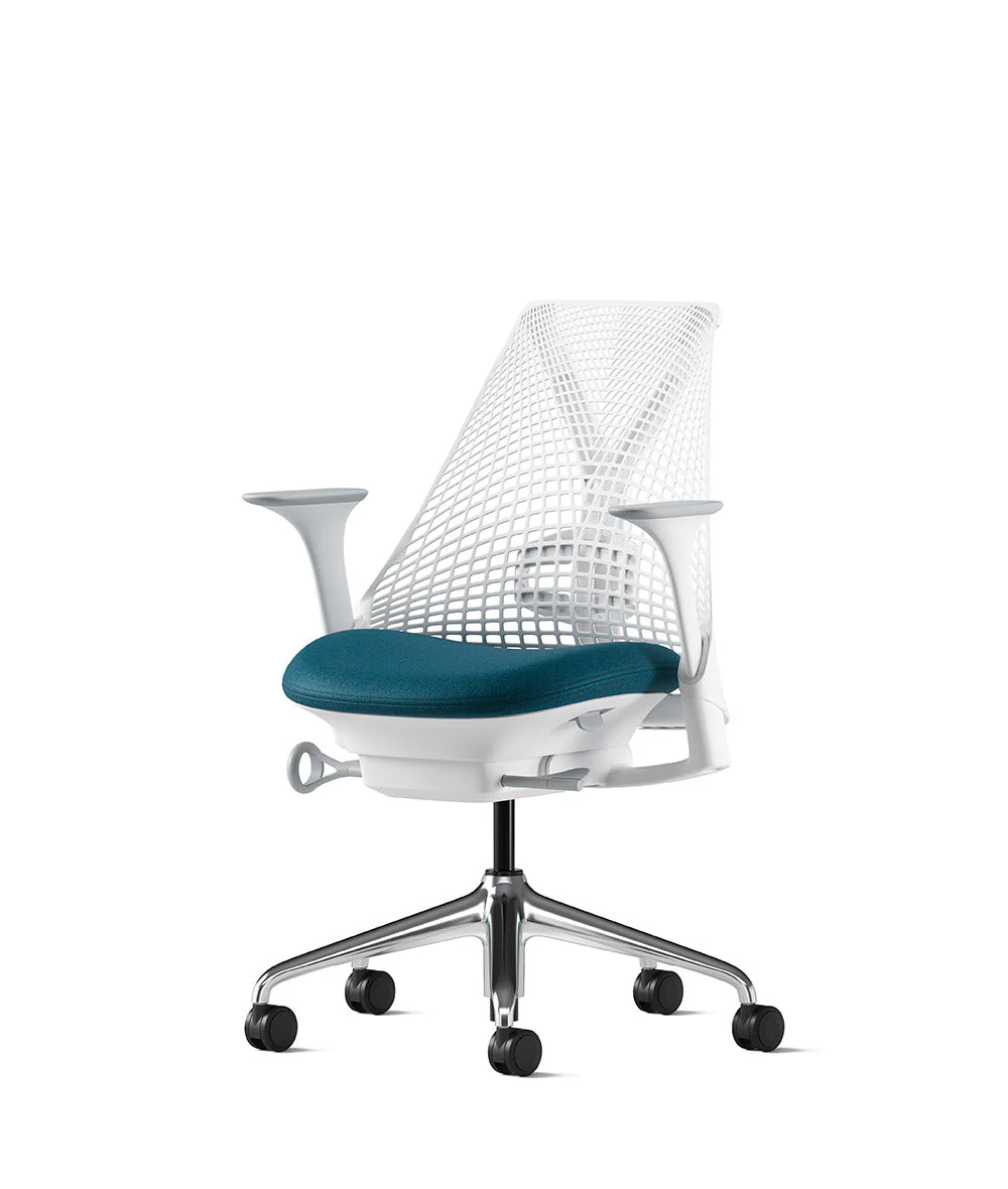 Siège de bureau Sayl* Blanc et aluminium poli - Image 5