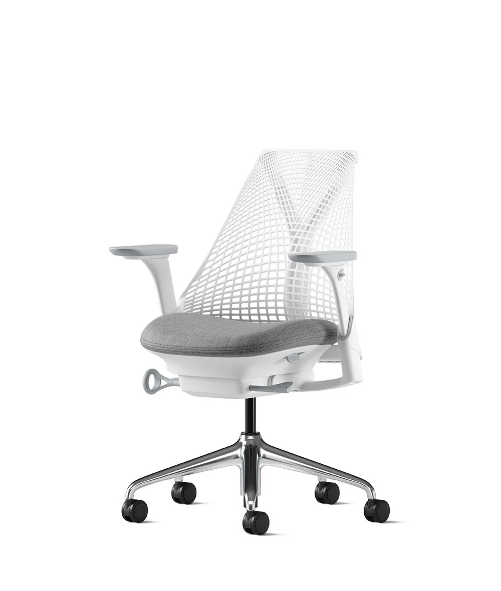 Siège de bureau Sayl* Blanc et aluminium poli - Image 67