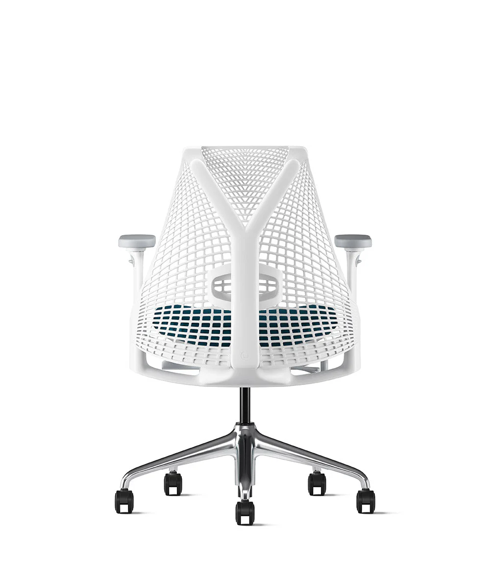 Siège de bureau Sayl* Blanc et aluminium poli - Image 8