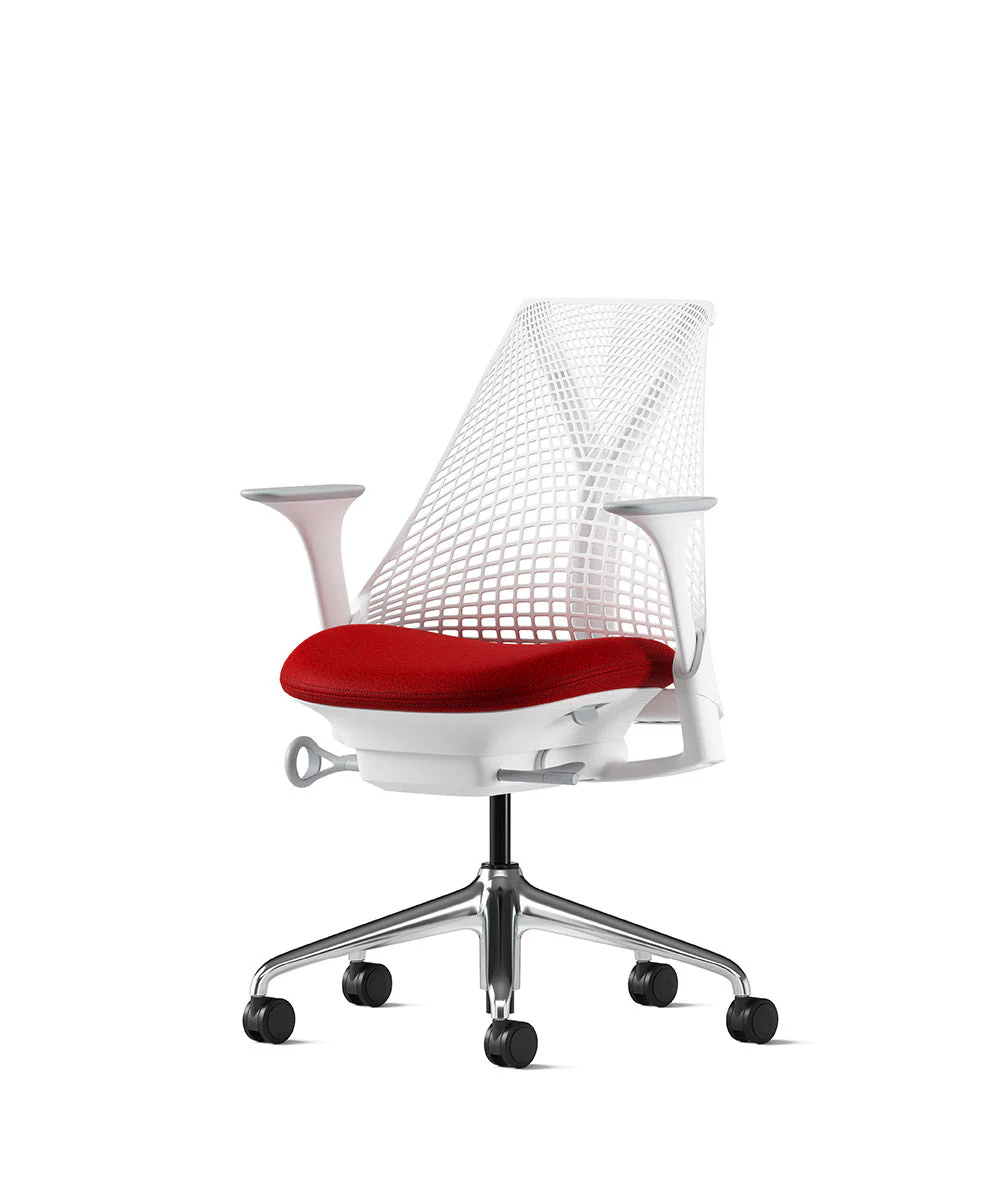 Siège de bureau Sayl* Blanc et aluminium poli - Image 9